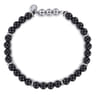 925 Sterling Silver Black Onyx Beaded Bracelet
