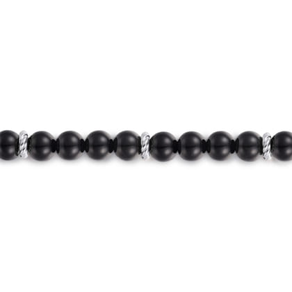 925 Sterling Silver Black Onyx Beaded Bracelet