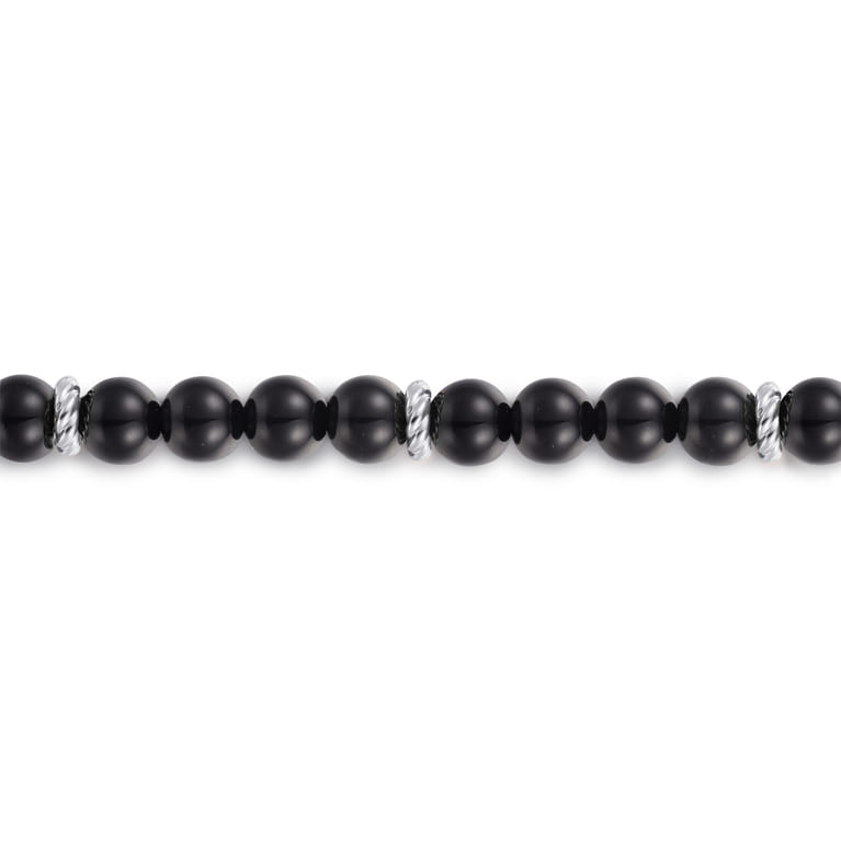 925 Sterling Silver Black Onyx Beaded Bracelet - Shot 2