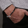 925 Sterling Silver Black Onyx Beaded Bracelet