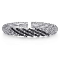 925 Sterling Silver Black Spinel Bangle