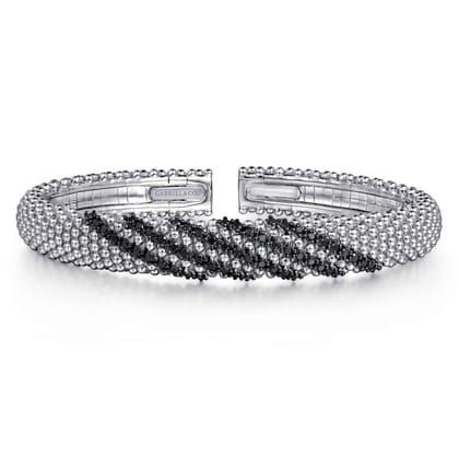 925 Sterling Silver Black Spinel Bangle
