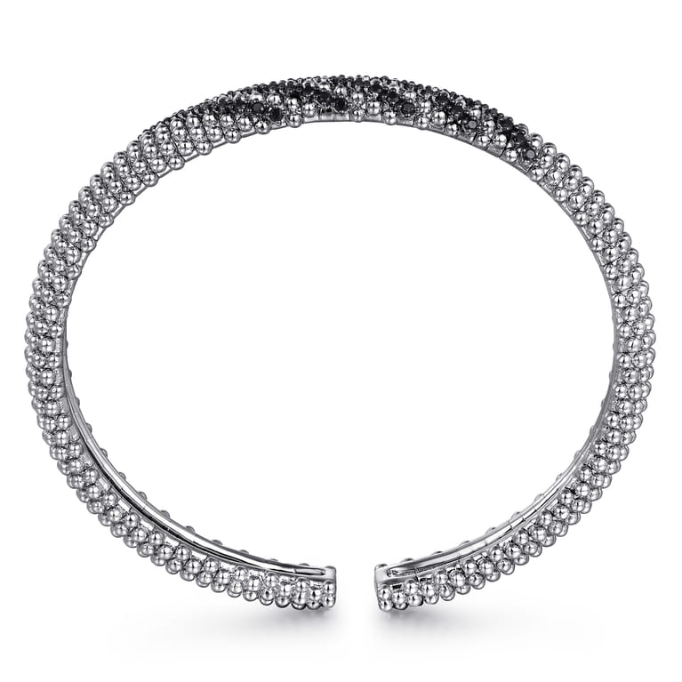 925 Sterling Silver Black Spinel Bangle - Shot 3
