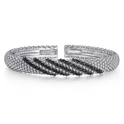 925 Sterling Silver Black Spinel Bangle