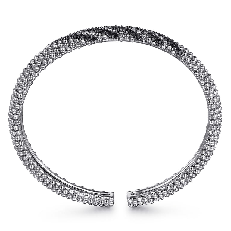 925 Sterling Silver Black Spinel Bangle - Shot 3