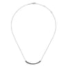 925 Sterling Silver Black Spinel Bujukan Bar Necklace