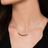 925 Sterling Silver Black Spinel Bujukan Bar Necklace