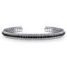 925 Sterling Silver Black Spinel Bujukan Bead Cuff Bracelet