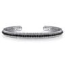 925 Sterling Silver Black Spinel Bujukan Bead Cuff Bracelet