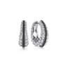 925 Sterling Silver Black Spinel Bujukan Classic Hoop Earrings