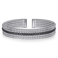 925 Sterling Silver Black Spinel Bujukan Cuff Bracelet