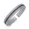 925 Sterling Silver Black Spinel Bujukan Cuff Bracelet