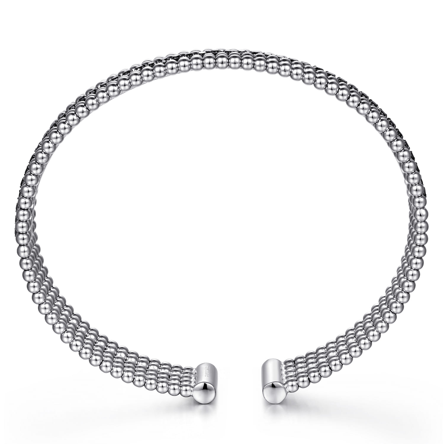 925 Sterling Silver Black Spinel Bujukan Cuff Bracelet - Shot 3