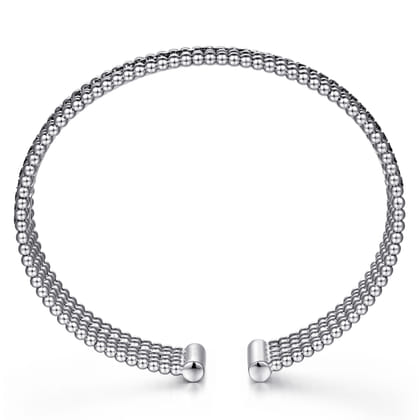 925 Sterling Silver Black Spinel Bujukan Cuff Bracelet