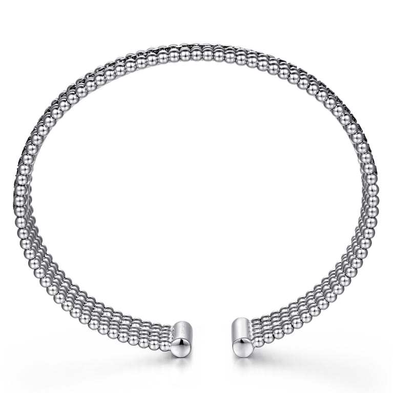 925 Sterling Silver Black Spinel Bujukan Cuff Bracelet - Shot 3