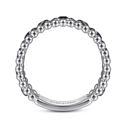 925 Sterling Silver Black Spinel Bujukan Easy Stackable Ladies Ring