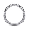 925 Sterling Silver Black Spinel Bujukan Easy Stackable Ladies Ring