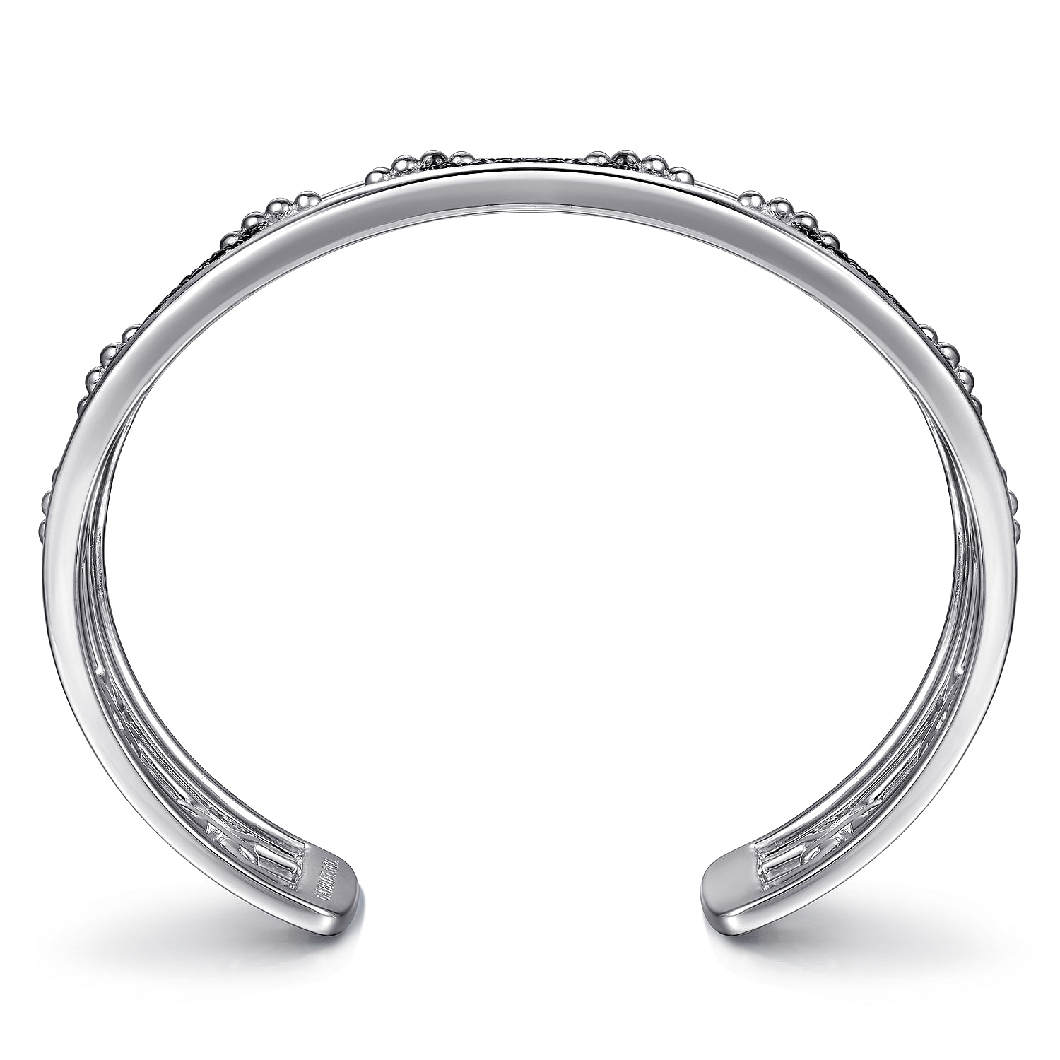 925 Sterling Silver Black Spinel Bujukan Link Chain Cuff