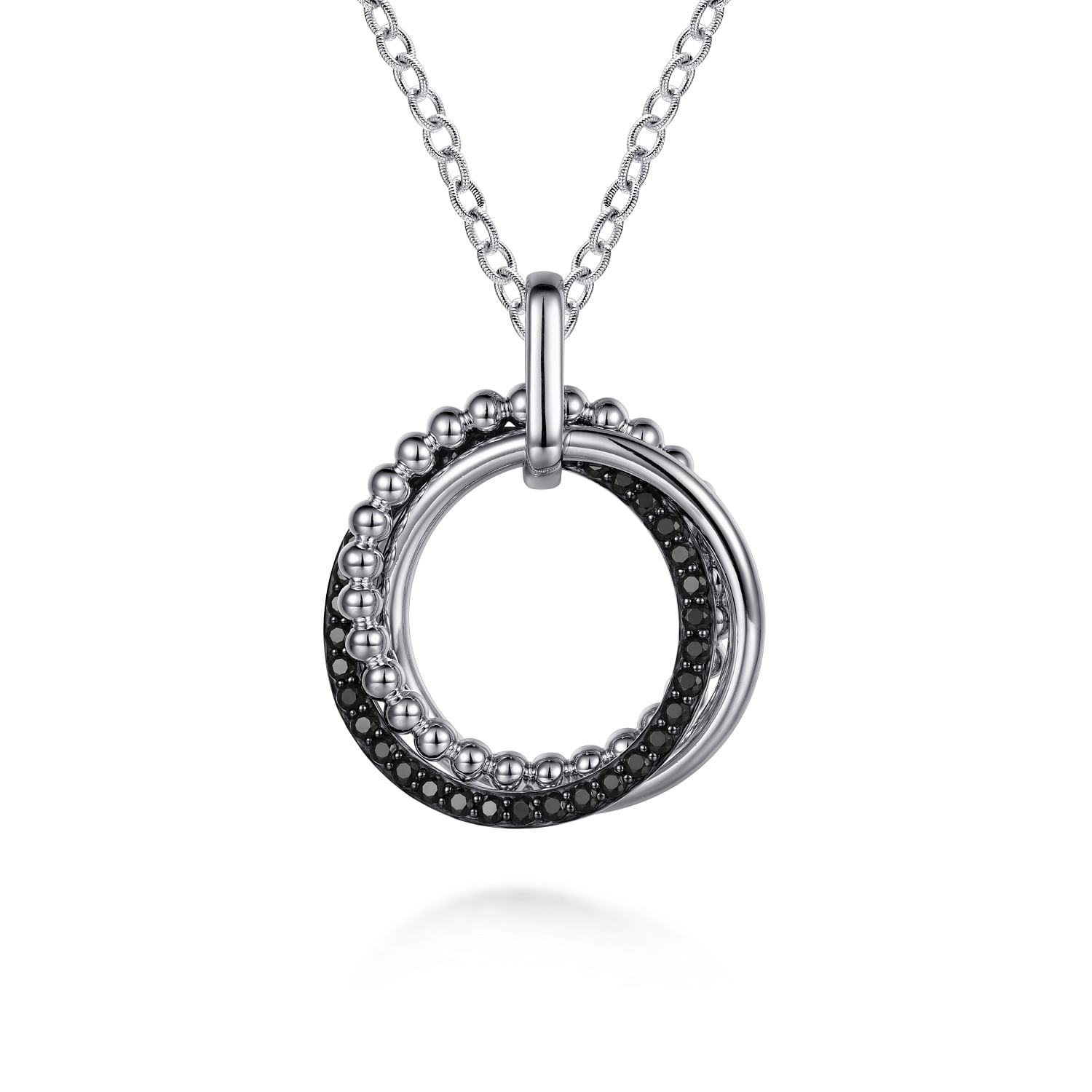925-Sterling-Silver-Black-Spinel-Bujukan-Link-Pendant-Necklace1