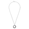 925 Sterling Silver Black Spinel Bujukan Link Pendant Necklace