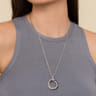 925 Sterling Silver Black Spinel Bujukan Link Pendant Necklace