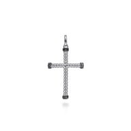 925 Sterling Silver Black Spinel Cross Pendant