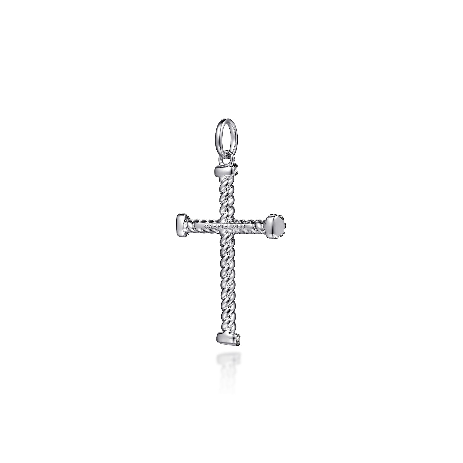 925 Sterling Silver Black Spinel Cross Pendant