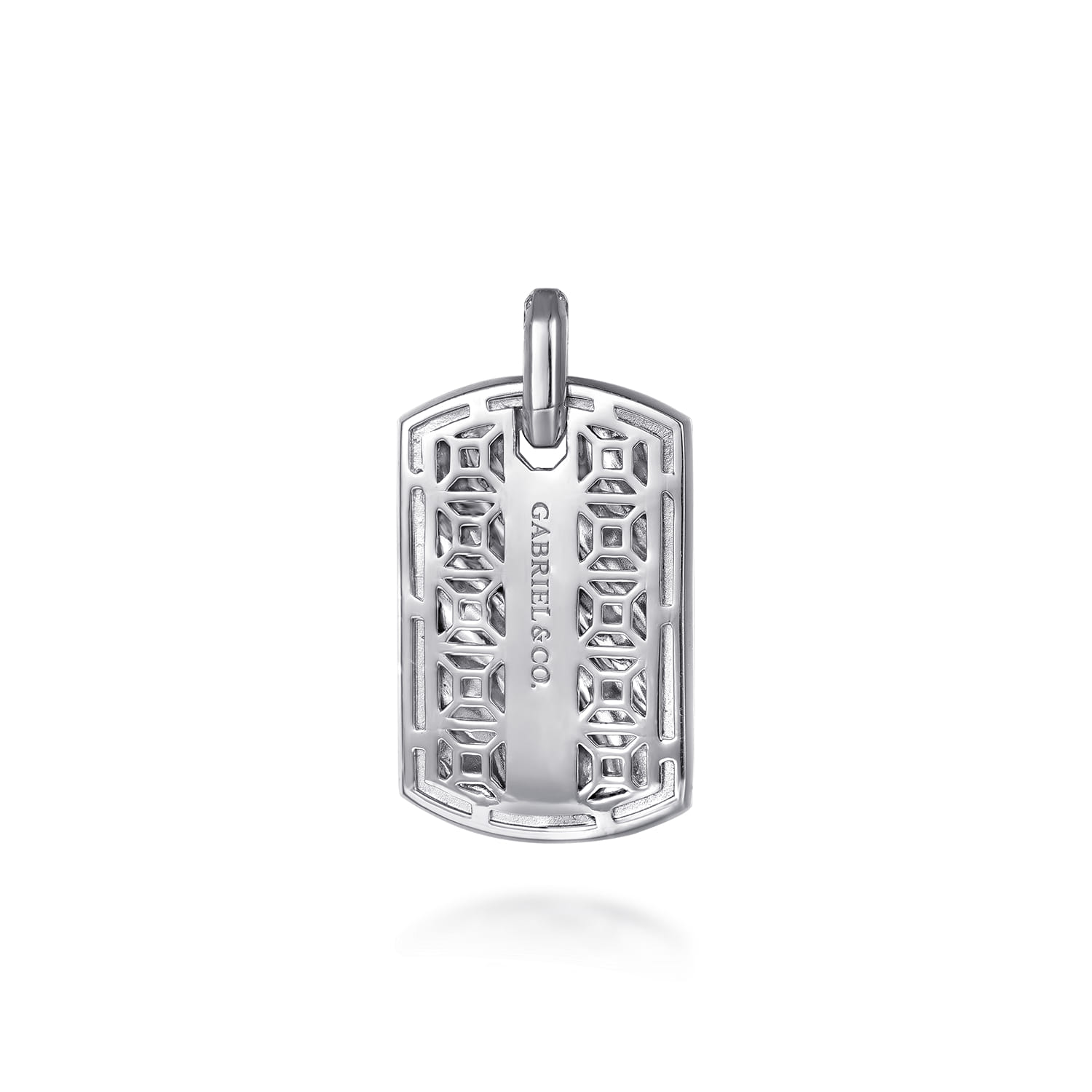 925 Sterling Silver Black Spinel Dog Tag Pendant - Shot 2