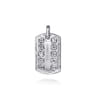925 Sterling Silver Black Spinel Dog Tag Pendant