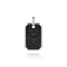 925 Sterling Silver Black Spinel Dog Tag Pendant