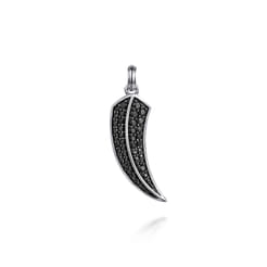 925-Sterling-Silver-Black-Spinel-Horn-Pendant1