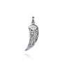925 Sterling Silver Black Spinel Horn Pendant