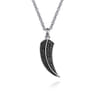 925 Sterling Silver Black Spinel Horn Pendant