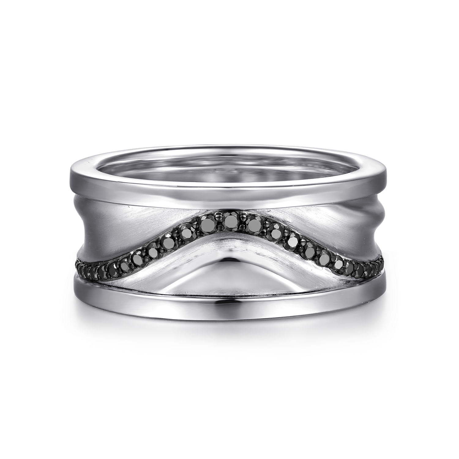 925 Sterling Silver Black Spinel Men's Fashion Ring