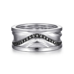 925 Sterling Silver Black Spinel Men's Fashion Ring