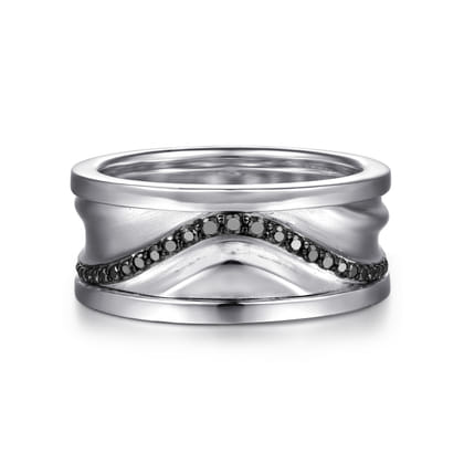 925 Sterling Silver Black Spinel Men's Fashion Ring