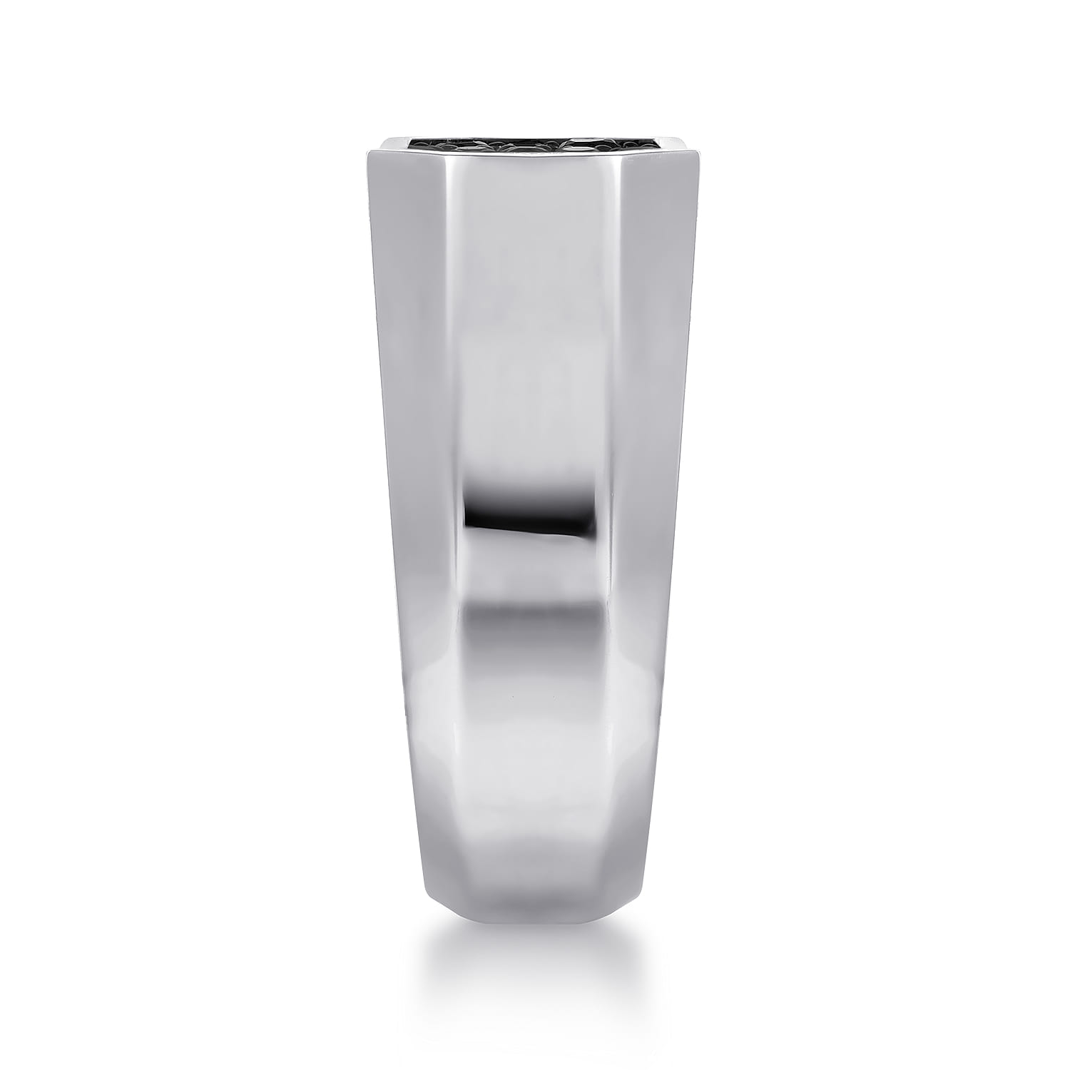 925 Sterling Silver Black Spinel Pave Men's Ring - Shot 4