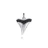 925 Sterling Silver Black Spinel Shark Tooth Pendant