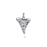 925 Sterling Silver Black Spinel Shark Tooth Pendant
