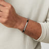 925 Sterling Silver Black Spinel Tubular Chain Bracelet
