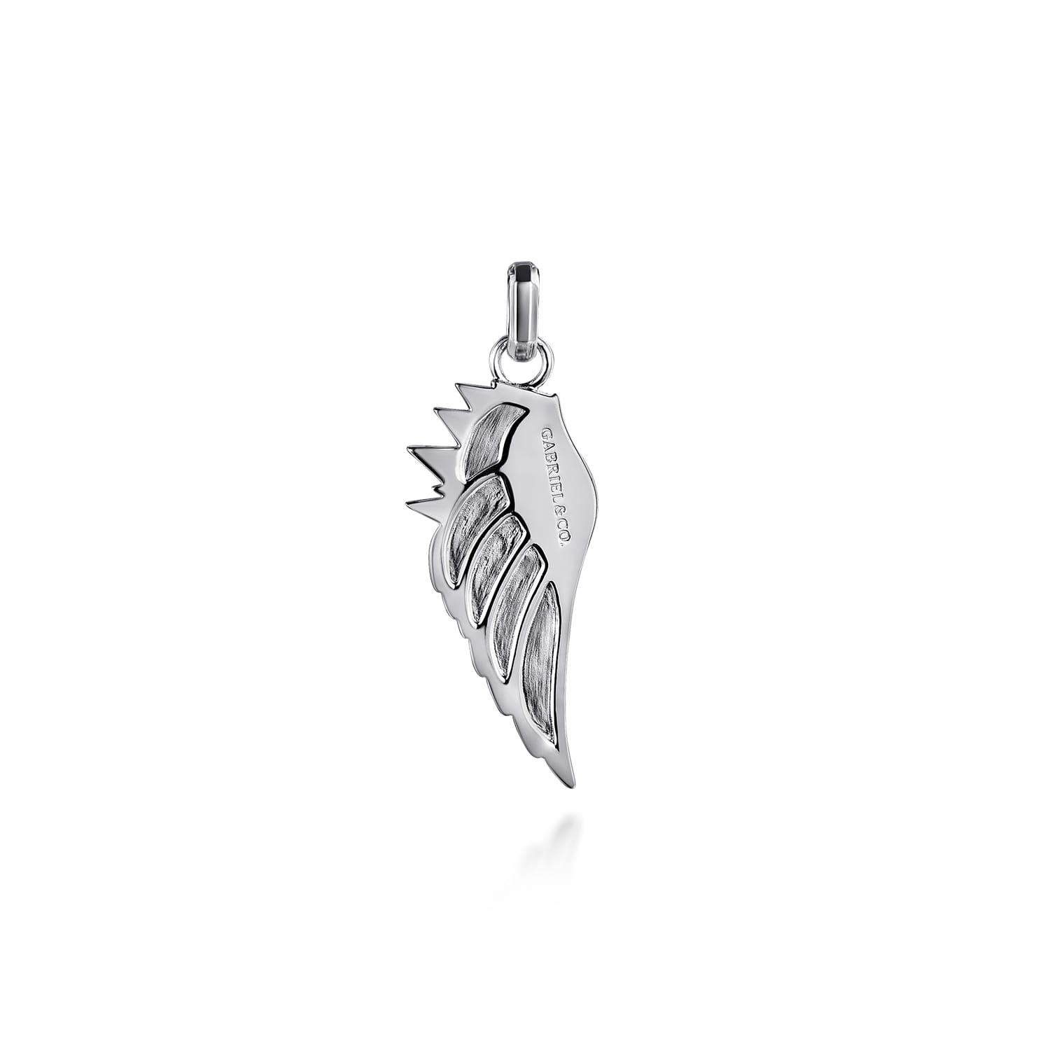 925 Sterling Silver Black Spinel Wing Pendant - Shot 2