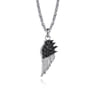 925 Sterling Silver Black Spinel Wing Pendant
