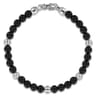 925 Sterling Silver Black Titanium Beaded Bracelet 6mm