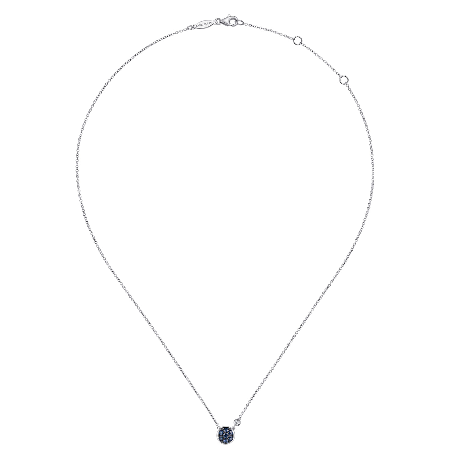 925 Silver Pendant Color Necklace. SKU: NK5240SV5SB | Gabriel & Co.