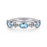 925 Sterling Silver Blue Topaz Fashion Ring-Bujukan