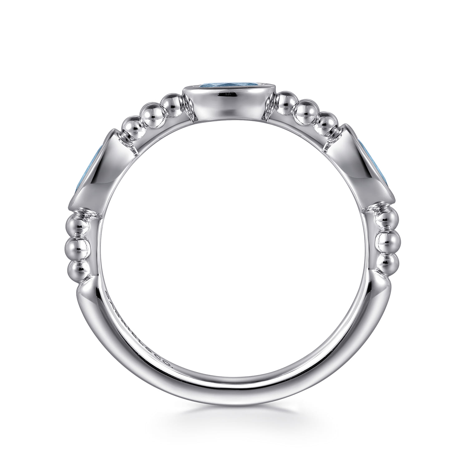 925 Sterling Silver Blue Topaz Fashion Ring-Bujukan