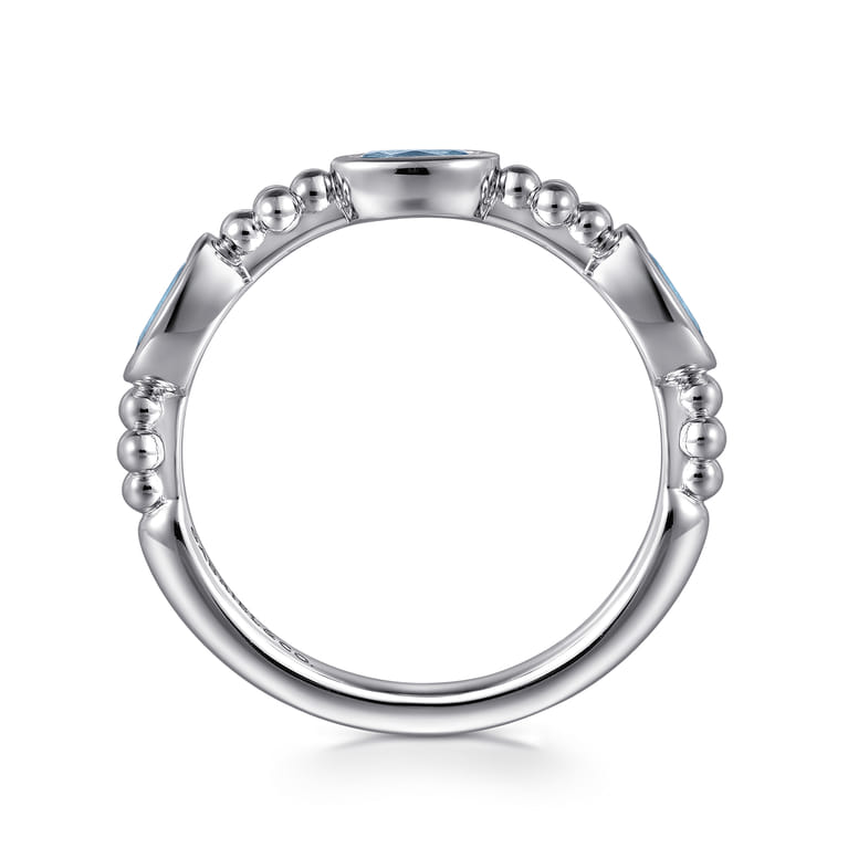 925 Sterling Silver Blue Topaz Fashion Ring-Bujukan - Shot 2