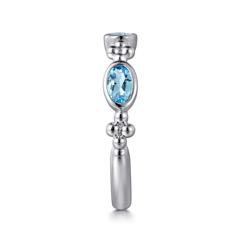 925 Sterling Silver Blue Topaz Fashion Ring-Bujukan - Shot 4