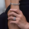 925 Sterling Silver Blue Topaz Fashion Ring-Bujukan