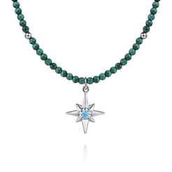925-Sterling-Silver-Blue-Topaz-Starburst-and-Malachite-Bead-Pendant-Necklace1
